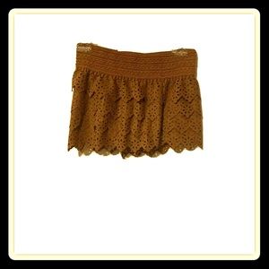 American Rag Faux Suede X-Small Brown skort NWT